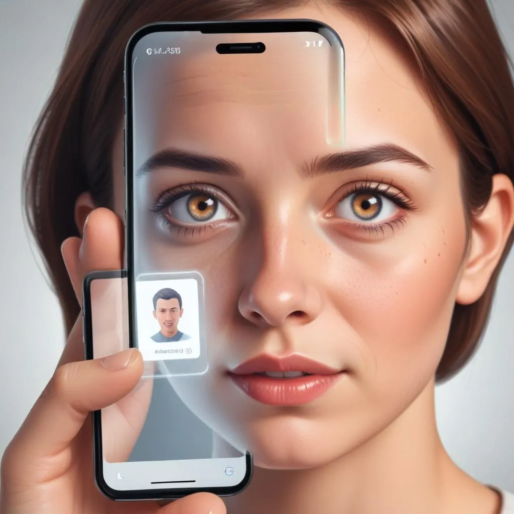 Close-up of a person's face illuminated by a smartphone screen showing a targeted ad