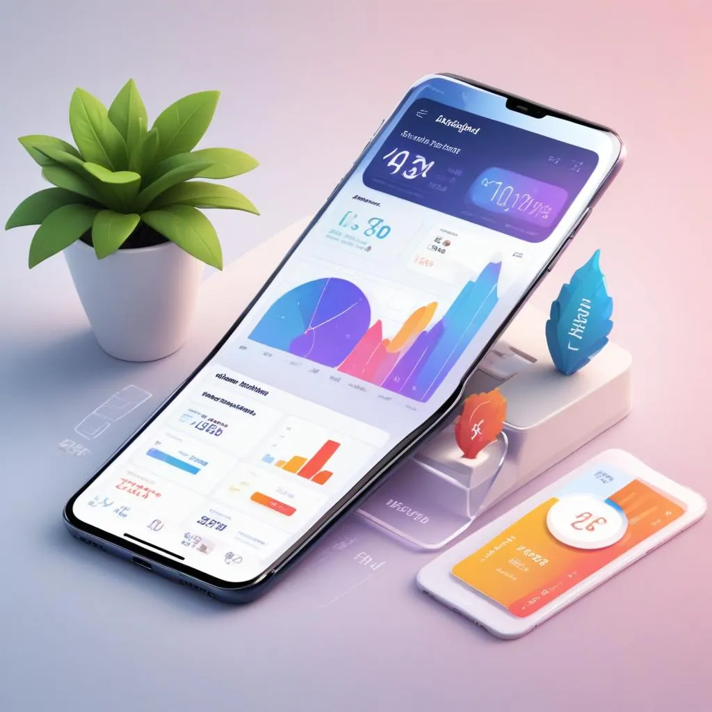 Dashboard view of modern personal finance app on a smartphone