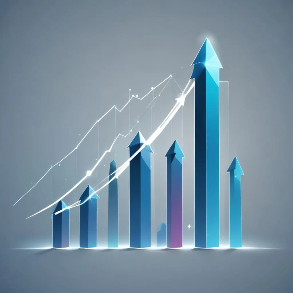 Futuristic graph showing an upward trend with clear, minimalist design