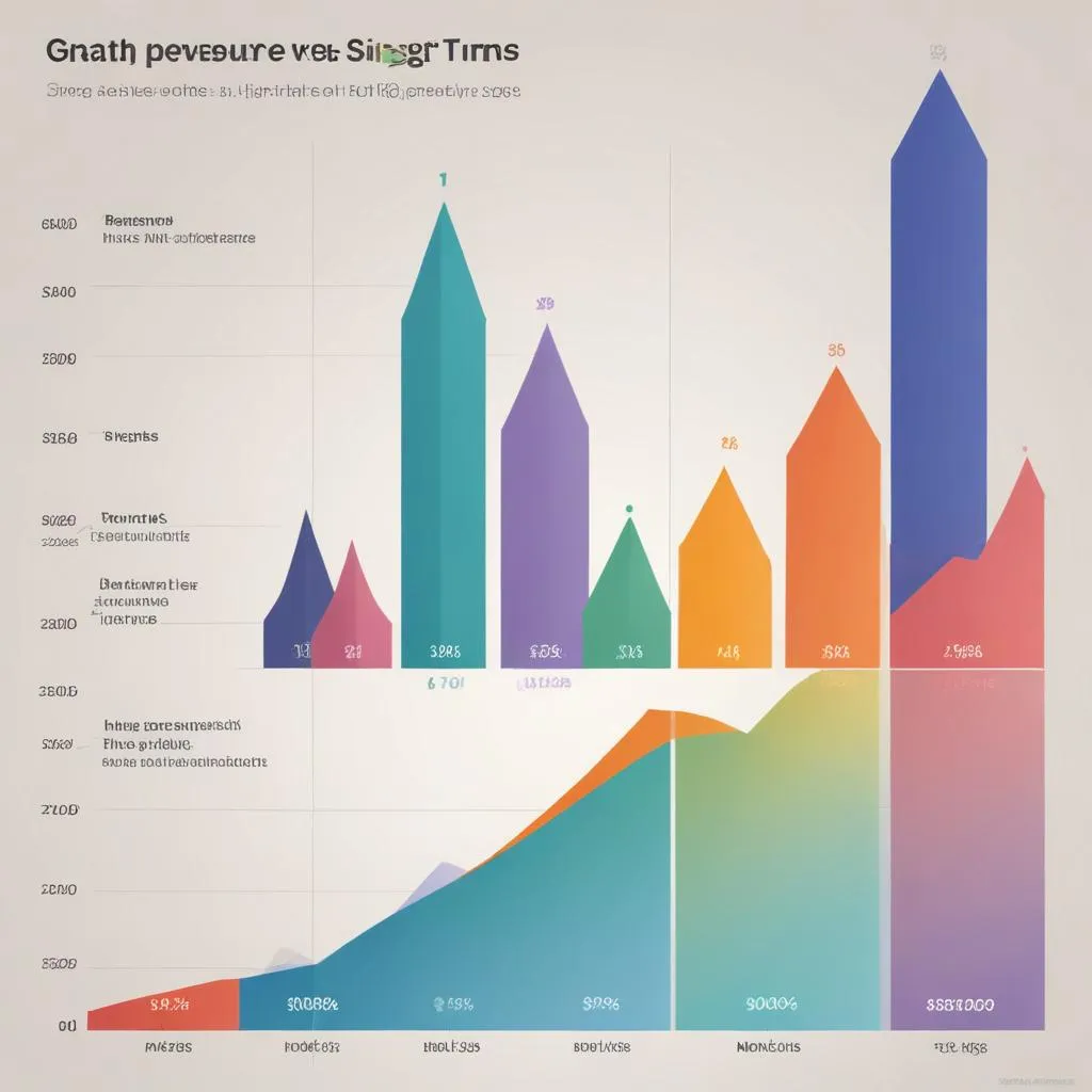 Graph showing diverse revenue streams vs a single high peak income source