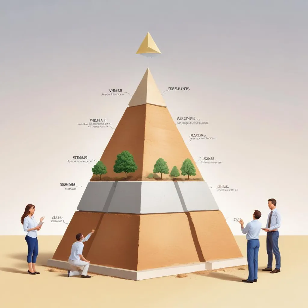 Investment pyramid showing foundation of stable assets and growth opportunities