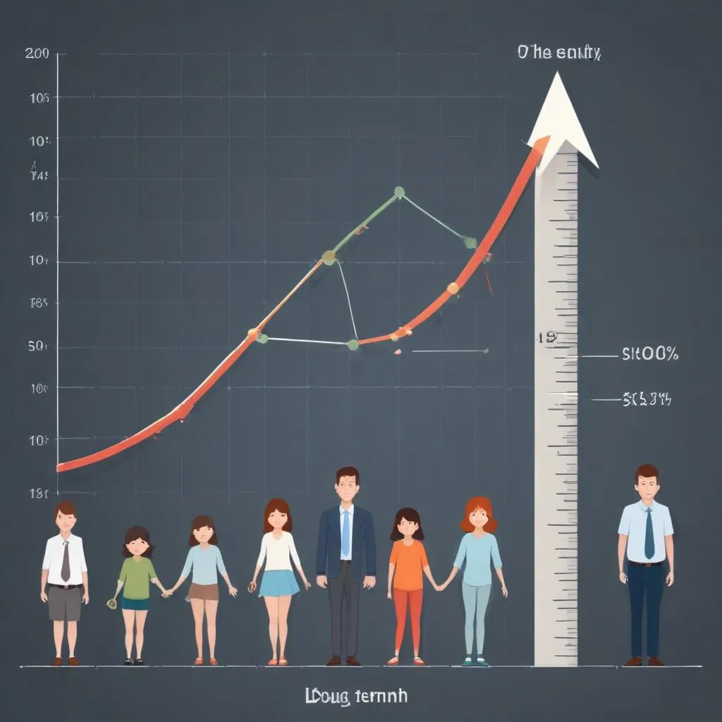 Long-term growth chart showing steady upward trend despite small dips
