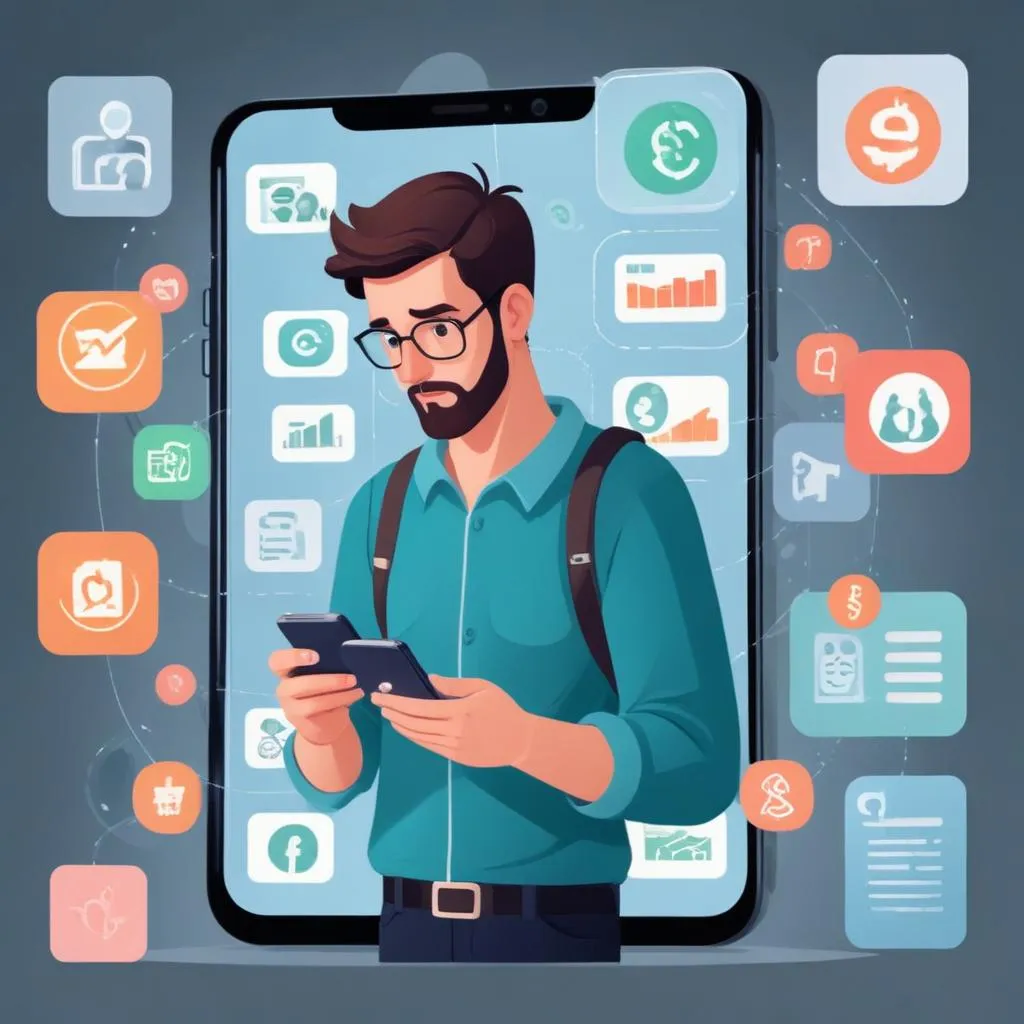 Person looking concerned at multiple financial apps on smartphone screen