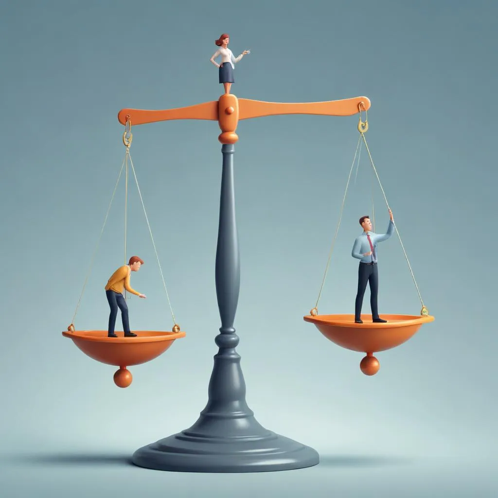 Scale showing balance between risk and safety in financial planning