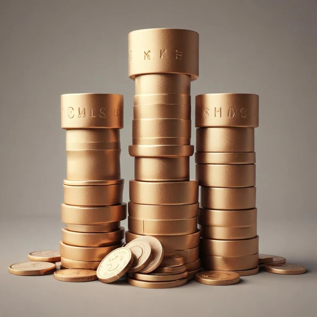 Three pillars made of stacked coins, representing the foundational elements of financial confidence